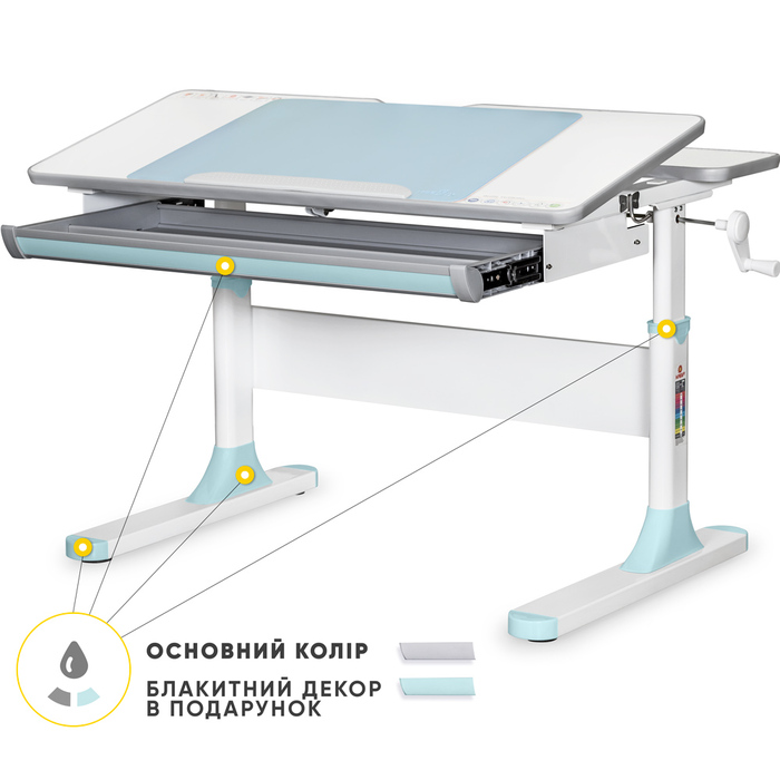 Дитячий стіл Mealux Edmonton Multicolor BL Lite (арт. BD-610 W/MC + BL Lite)