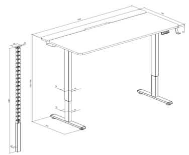 Комп’ютерний стіл з електрорегулюванням висоти OfficePro ODE1575DW