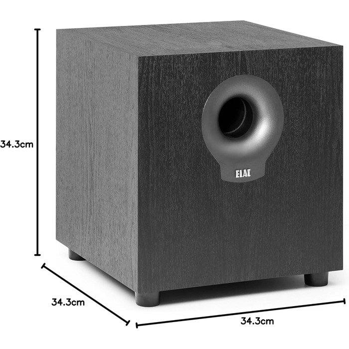 Дебютний сабвуфер ELAC S10.2, активний динамік 200 Вт для потужних басів, чорний