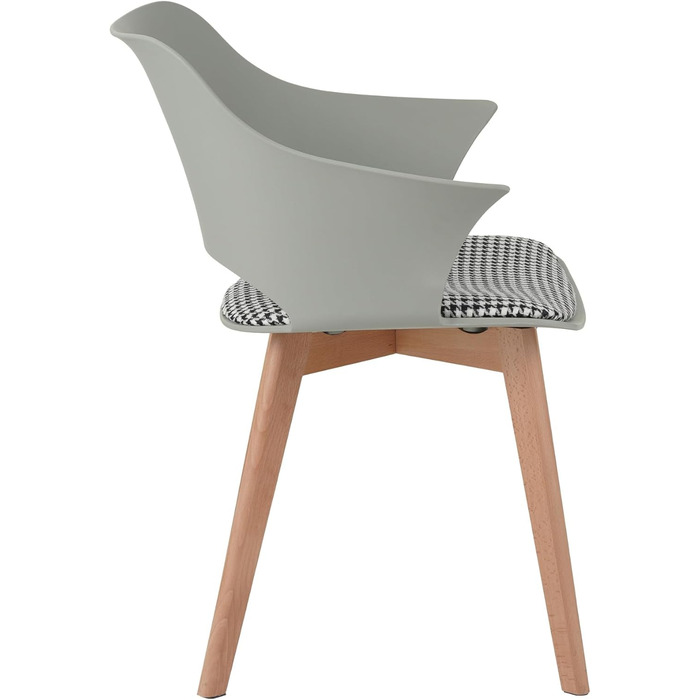 Набір з 4 стільців Albatros для їдальні Aalborg, білий - масивна букова ніжка, скандинавський ретро-дизайн, зручний стільчик-чаша. Елегантний кухонний стілець, стілець для їдальні до столу білий (зелений)