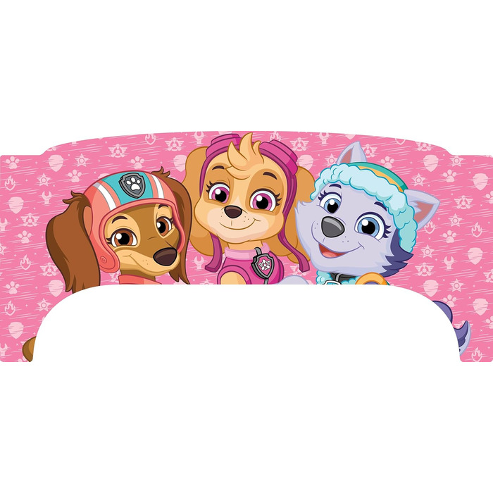 Ліжко дитяче Leomark Paw Patrol Smart - дерев'яне, 70x140 см, з текстильними ящиками, білий/рожевий колір
