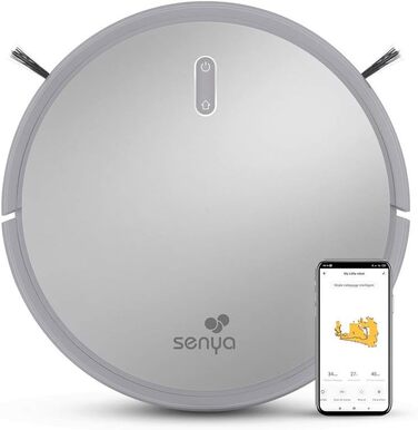 Робот-пилосос Senya My Little Robot, Wi-Fi, додаток/пульт дистанційного керування, 2000 Па, 120 хв, тихий, сірий SYCN-VC009G