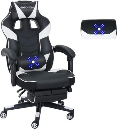 Крісло для геймерів з масажем YU YUSING чорно-біле
