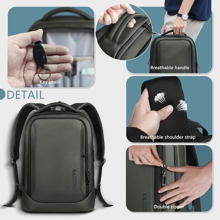 Рюкзак для ноутбука Heroic Knight: діловий, з USB-зарядкою, антикрадійний, 17,3