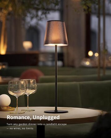 LED настільна лампа LuminexDesigns бездротова з акумулятором 5200mAh, регульована яскравість, IP54 вологостійка, для спальні, офісу, саду, декору, біла (сучасний дизайн, компактна, чорна)