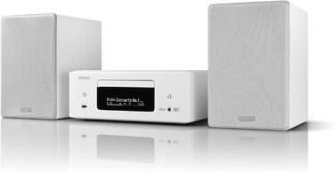 Компактна система Denon CEOL N-12DAB, HiFi, CD-програвач, потокове передавання, мультирум, Bluetooth, WLAN, DAB, Білий