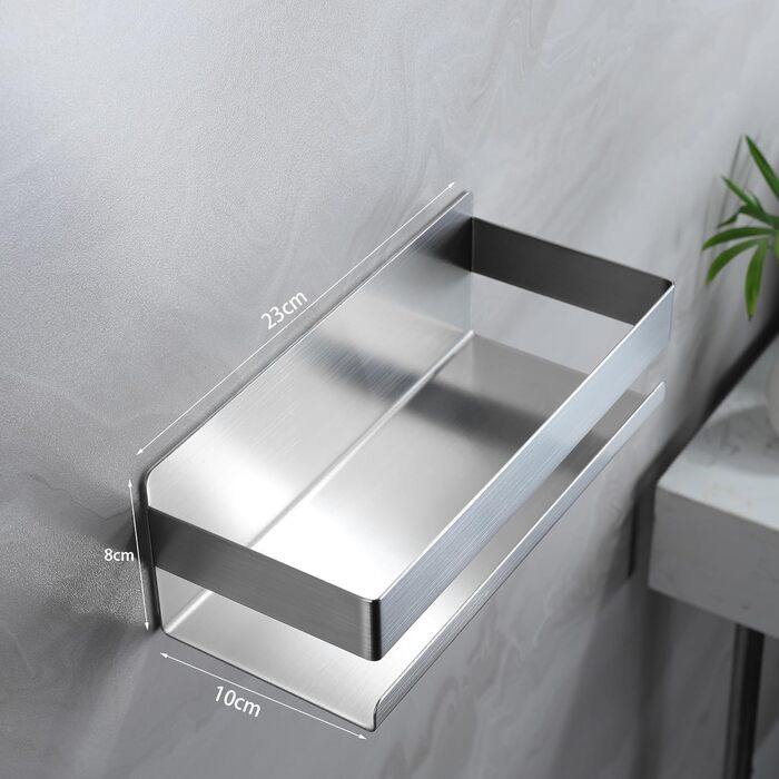 Підставка для душу без свердління - Дзеркальний кошик для ванної кімнати. Полиця для шампуню та гелю для душу, кухонна полиця без свердління. Нержавіюча сталь, економія місця