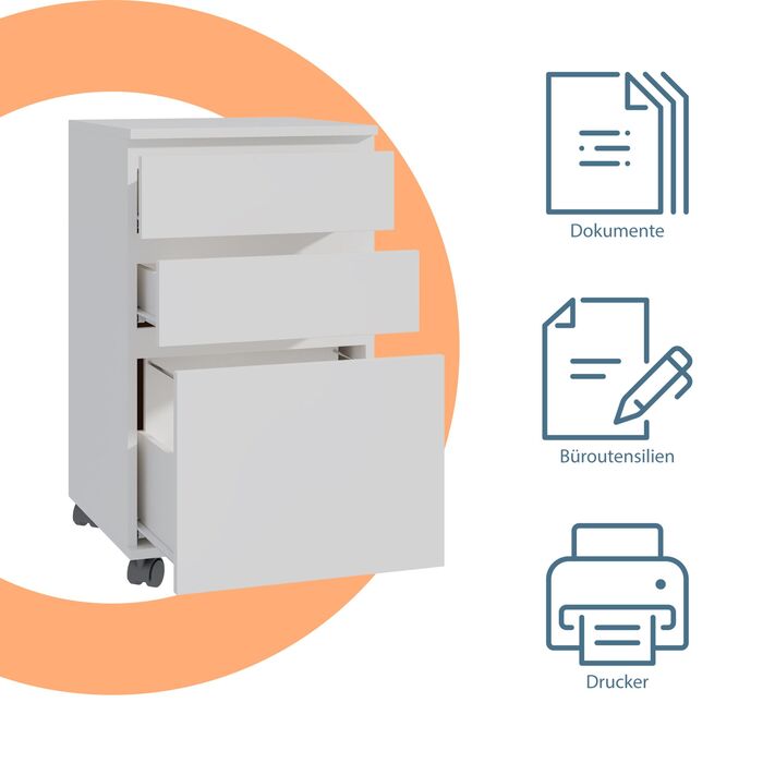 Контейнер Relaxdays на коліщатках з 3 висувними ящиками