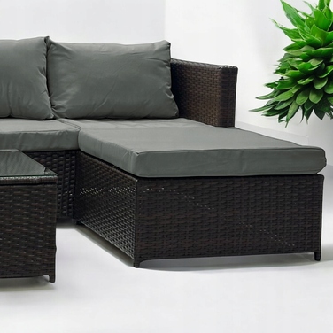 Двосторонній садовий кутовий диван SFS066 MTG, комплект садових меблів, коричневий