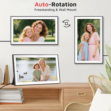 Цифровий фоторамка Hesmor 15.6 дюймів з Wi-Fi, FHD 1920*1080, IPS, сенсорний екран, 32GB, автоповорот, Frameo App