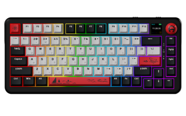 Бездротова механічна клавіатура Ajazz AK820 MAX Avocado Switch Black RGB (AK820MAX-AS-BG)