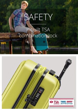 Набір валіз Hauptstadtkoffer Mitte (3 шт.) з цифровою біркою для багажу - дорожні валізи 55/68/77 см + брелок з QR-кодом, 4 подвійні колеса, міцний корпус ABS, XL-розширення об'єму, TSA-замок, (Farn, 55 см)