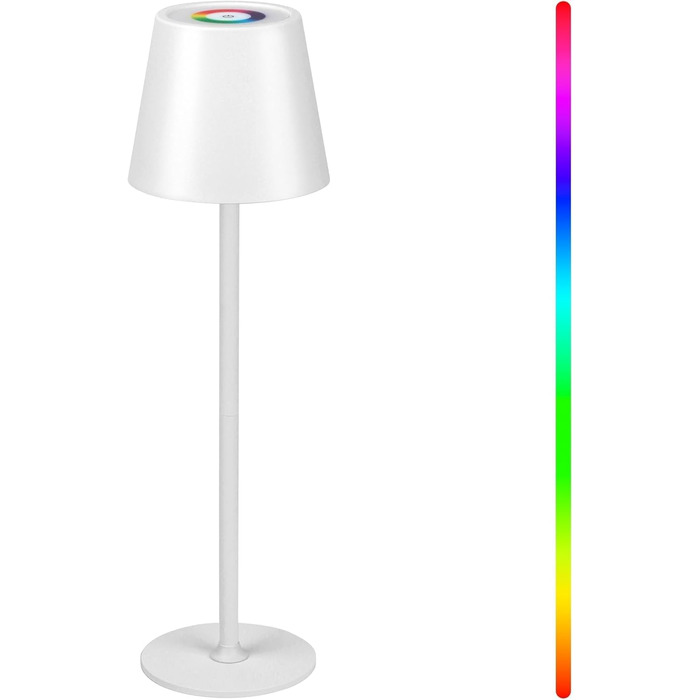 Диммерна LED-лампа настільна бездротова, перезаряджувана, 3000K, 7 кольорів RGB, USB-C, 5500mAh, вологостійка, для дому та вулиці
