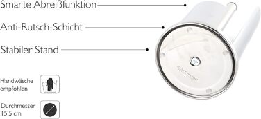 Тримач для кухонного рулону Echtwerk, тримач рулону для кухонних рушників, тримач для рулону паперу з нержавіючої сталі, легко відривається, зручний у використанні, стоячий, міцний, 15,5 x 33 см (срібне видання)