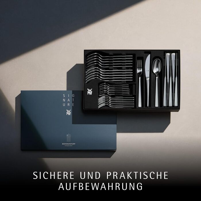Набір столових приборів WMF Corvo на 6 осіб (30 предметів), нержавіюча сталь Cromargan protect, матове покриття, стійкий до подряпин, придатний для миття в посудомийній машині