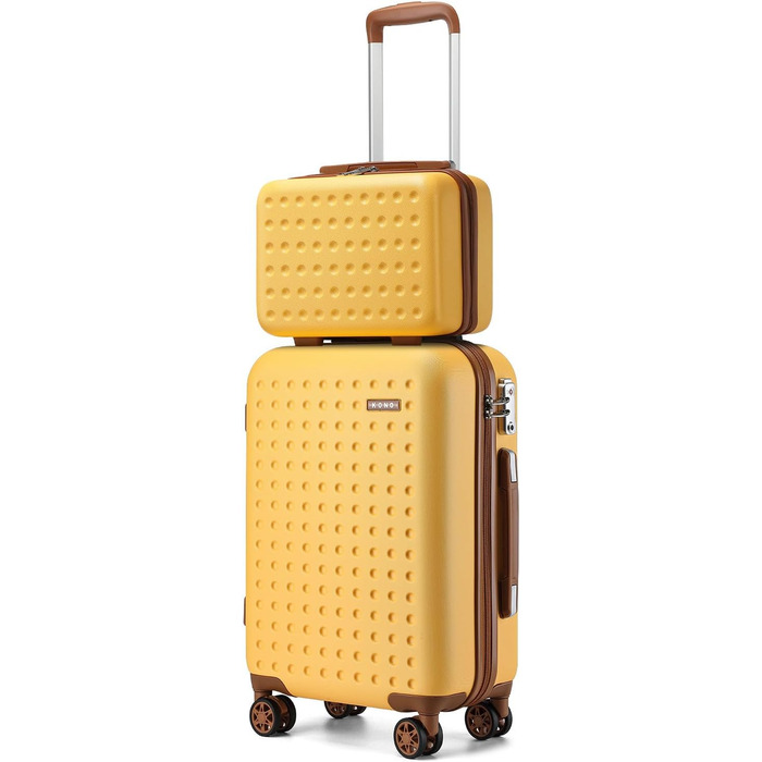 Валіза на колесах KONO з ABS-пластику, 75 x 48 x 29 см, з TSA-замком, білий колір, з косметичкою, ручна поклажа