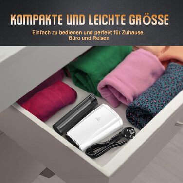 Парфукат Raelunyi 1300W: портативний відпарювач для одягу, для дому, подорожей та офісу (білий)