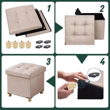 Relaxdays Пуф для сидіння 37л МДФ