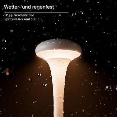 Світлодіодна настільна лампа, що перезаряджається, з регулюванням яскравості, для приміщень і вулиць, захист від бризок IP54, висота 29,2 см, підзаряджається за допомогою Easy-Connect, тривалість освітлення 12 годин, опівнічно-чорний