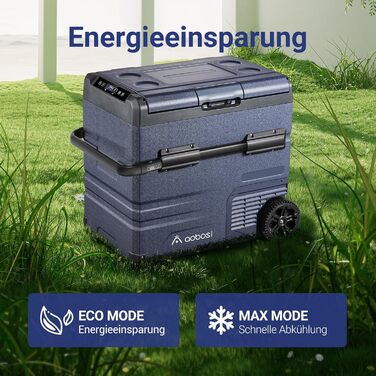 AAOBOSI Компресорна холодильна сумка-холодильник 55L, 12v/230v, з цифровим керуванням температурою, App-керуванням, для кемпінгу, авто, вантажівки, човна, автодому (Блакитний)