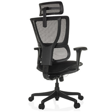 Ергономічне крісло для офісу/керівника ERGOHUMAN SLIM ECO F GEN2. Сидіння з тканини / спинка з сітки, чорний колір. hjh OFFICE