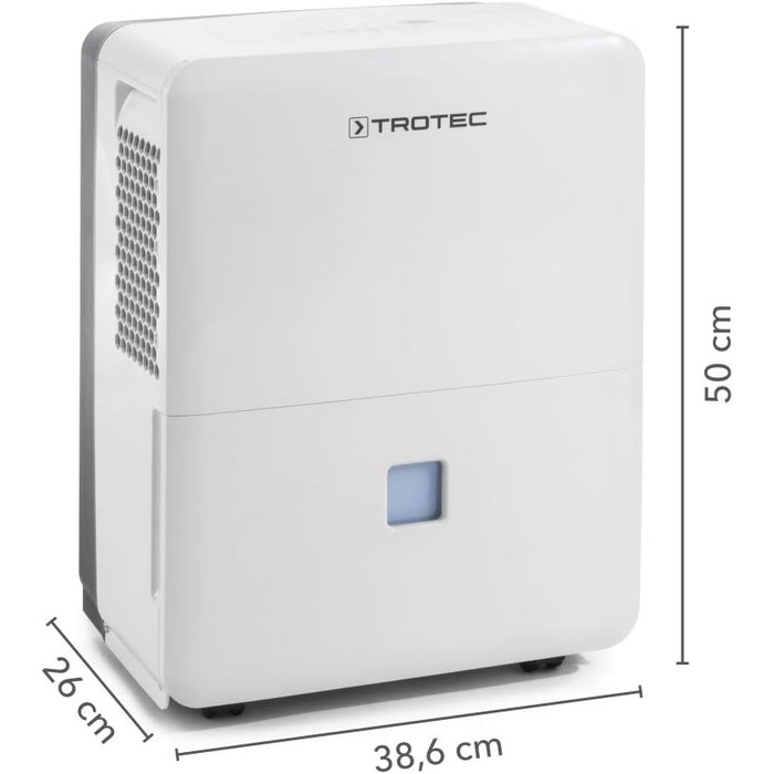 Електричний осушувач повітря Trotec TTK 96 E – продуктивність 30 л/день – площа 90 м² / 230 м³ – для квартири та спальні