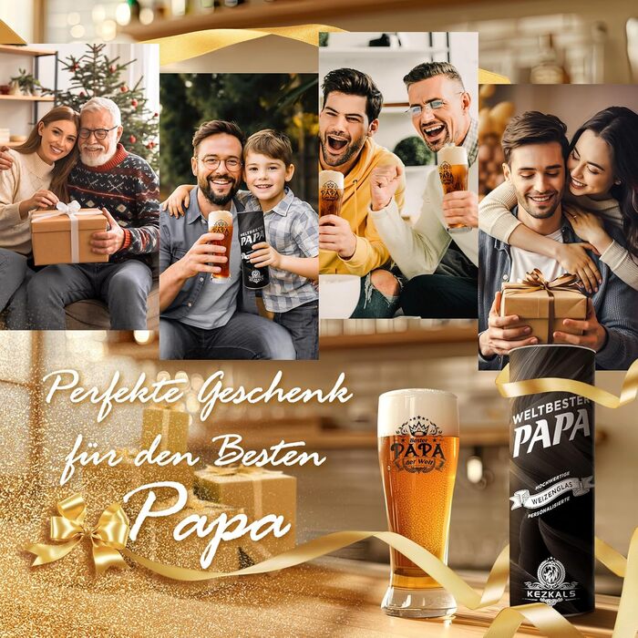 Пивний келих Weizenbier KEZKALS 0.5л з гравіюванням, подарунок татові на День батька, Валютен День, Великдень. Персоналізований келих для пива