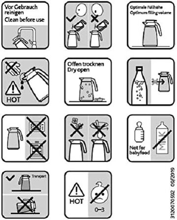 Термос EMSA MAMBO 1.0 л, білий глянцевий, ізоляційний, 12 год гарячий/24 год холодний