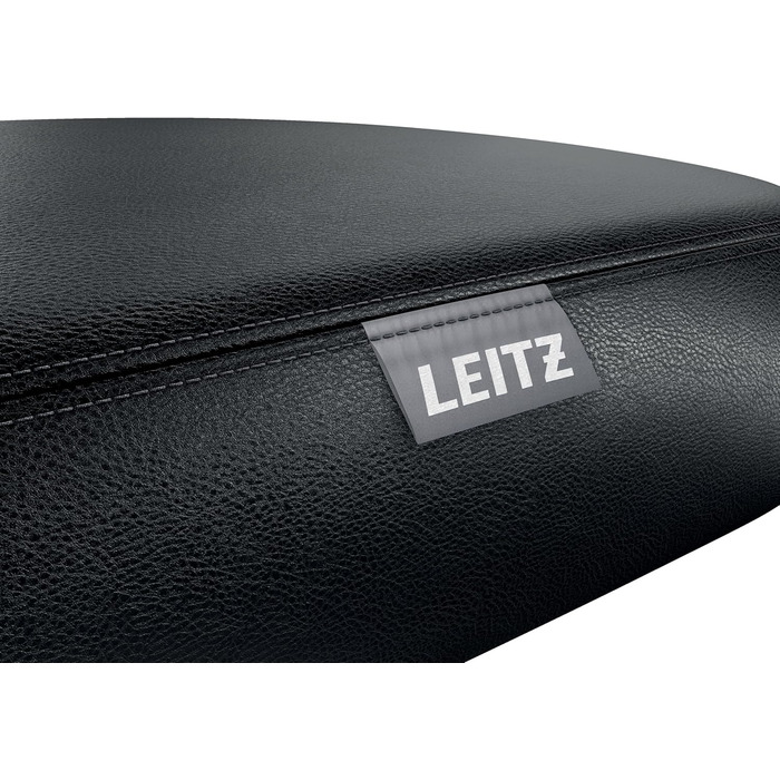 Офісний стілець Leitz Ergo Active з піною подвійної щільності, регульована висота 57-82 см, оббивка з переробленого матеріалу (110 кг), чорний, з колесами