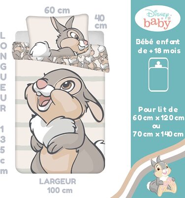 Комплект постільної білизни Disney Bambi Knocker 2 шт. гр. 100 х 135 см, 40 х 60 см, 100 бавовна
