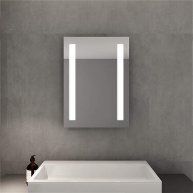 Елегантне дзеркало для ванної кімнати з LED-підсвічуванням 45x60 см, холодне біле світло, IP44, енергозберігаюче, 60L x 45B см