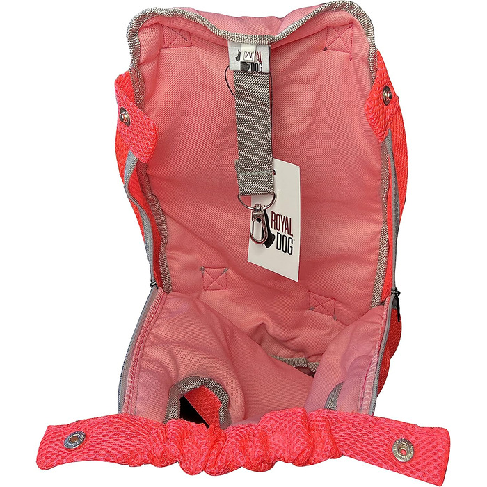 Рюкзак для собак регульований з ремінцем на животі дихаючий для маленьких собак і цуценят (м, неоновий Корал)