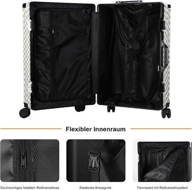 Набір валіз HOMELUX 3 шт. (M-L-XL) з ABS-пластику, срібний, з візерунком, з жорсткою обшивкою, на коліщатках