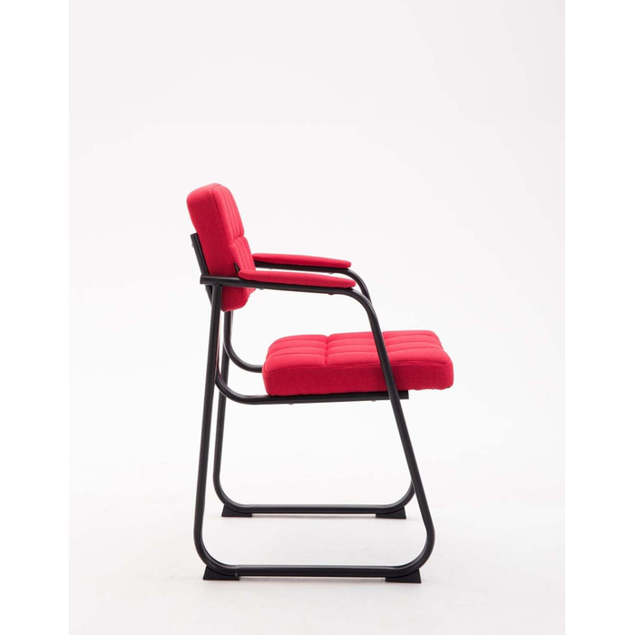 Крісло для відвідувачів Canada B з підлокітниками та м'яким сидінням, червоне. З металевим каркасом, для зони очікування.
