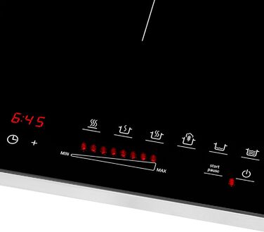 Індивідуальна індукційна плита WMF Kult X з 2 конфорками, діаметром до 28 см, 8 рівнів, функція розпізнавання посуду, сенсорний дисплей, склокераміка, таймер, 3500 Вт