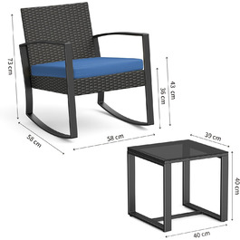 Набір меблів для саду Bealife: Lounge-набір для балкона на 2 особи, блакитний