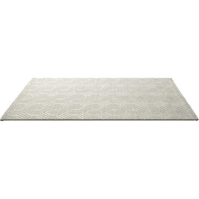Сучасний килим для вітальні, елегантний блискучий килим з коротким ворсом для вітальні сірого кольору з золотим візерунком з срібного пір'я, килим (200 х 290 см, кремовий візерунок)
