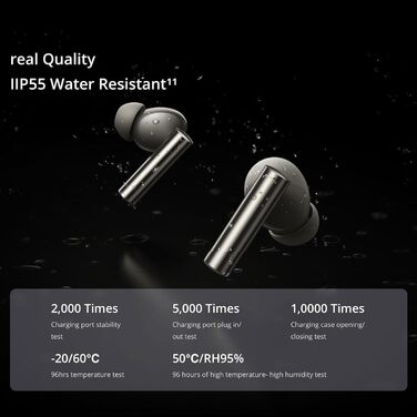 Навушники realme Buds Air 6 Pro Bluetooth 5.3, 6 мікрофонів, HiFi стерео, IP55, Чорний