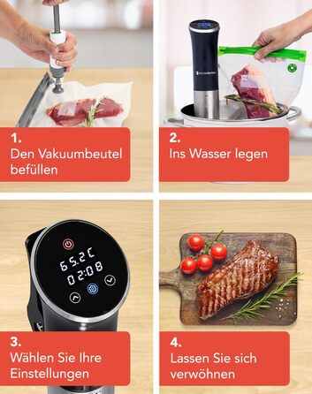 Набір для приготування су-від KitchenBrothers: су-від паличка, таймер, 1200W, чорний (без аксесуарів)