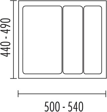 Універсальна вставка Naber, вставка для столових приборів W 500/540 D 440/480 (макс. 50 символів)