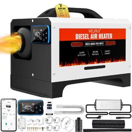 Дизельний обігрівач Diesel Air Heater 8 кВт з дистанційним керуванням та LCD дисплеєм 12/24/110-240 В, Bluetooth, для автодому, автомобіля, причепа