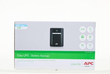 ДБЖ APC by Schneider Electric Easy UPS - BVX700LI-GR - джерело безперебійного живлення 700 ВА з виходами Schuko, запобіжник акумулятора та захист від перенапруг, резервний акумулятор зі стабілізатором, світлодіодні індикатори (1600 ВА / 900 Вт, виходи DIN