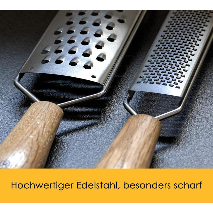 Набір кухонних терток Hanse Zester - нержавіюча сталь 304 - високоякісні терки - елегантний дизайн - терка для пармезану - Zester (макс. 60 символів)