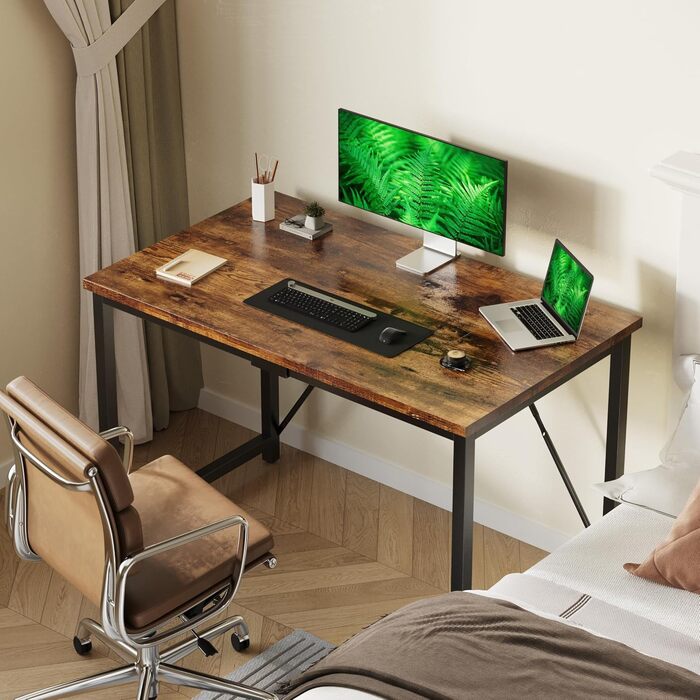 Стіл письмовий Devoko, 100 x 60 x 75 см, для ноутбука, вінтажний коричневий