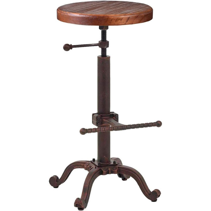 Табурет Topower для кухні в стилі ретро/вінтаж, з дерева, поворотний, регульована висота (мідний)