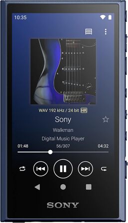 Плеєр MP3 Sony Walkman NW-A306 32ГБ, сенсорний екран, до 36 годин роботи, Wi-Fi, покращене звучання, синій