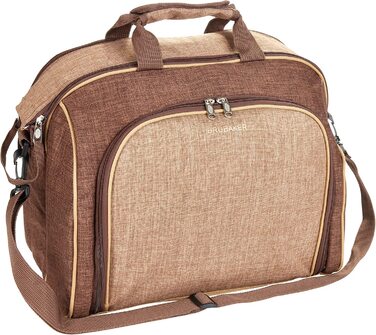 Сумка для пікніка BRUBAKER на 4 особи з відділенням для холодильника - переноситься як сумка-рюкзак/сумка через плече - коричнева 38x30x21,5 см