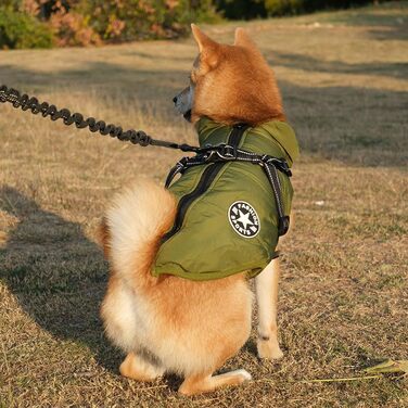 Зимовий жилет Voarge Dog Jacket, водонепроникний, світловідбиваючий, зі шлейкою, XL Green