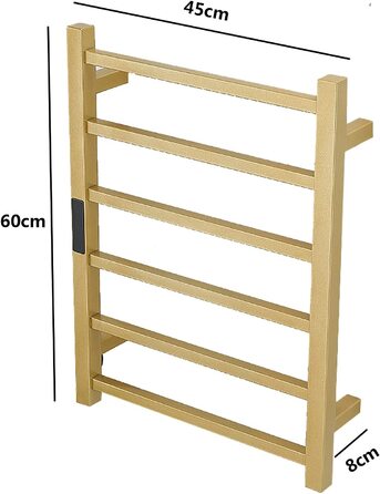 Електричний підігрівач для рушників, 60x45 см, з таймером, з нержавіючої сталі 304, Hardwired