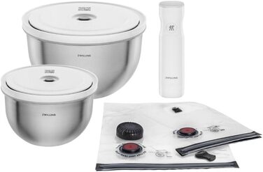 Набір ZWILLING Fresh & Save: контейнери для зберігання продуктів з вакуумним насосом (9 шт.) з нержавіючої сталі, M-18 см, L-24 см